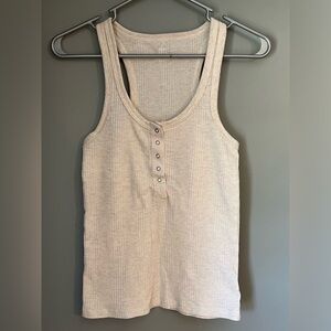 Aerie Cream Ribbed Tank - size (S)